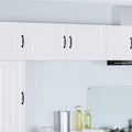Ensemble de 2 meubles muraux blancs 50 x 31 x 40 cm avec portes et etageres pour cuisine ou espace repas