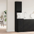 Meuble cuisine haut chene noir 180 cm avec tiroir et porte, armoire fonctionnelle pour salon ou salle a manger