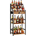 Range bouteilles marron multi niveaux avec structure pratique, support de rangement pour vin et boissons